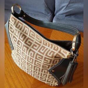 Givenchy monogram canvas leather handbag in brown